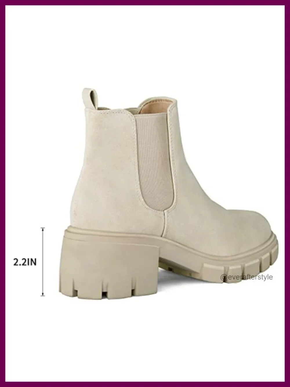 Women's Platform Chelsea Boots Lug Sole Slip On Chunky Block Heel Ankle Booties